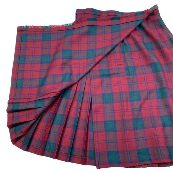 The Edinburgh Woollen Mill Made in Great Britain 100% New Wool Plaid Wrap Skirt - Picture 3 of 7